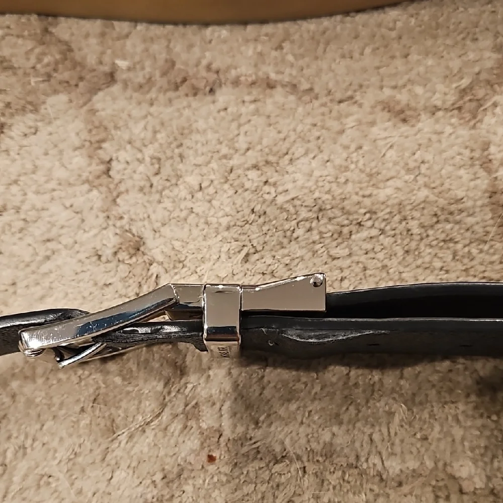 Michael Kors Black and Silver Logo Belt